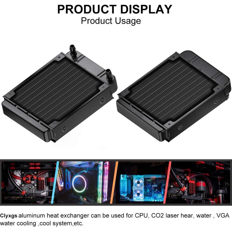 Clyxgs Water Cooling Radiator, 10 Pipe Aluminum Heat Exchanger Radiator for PC CPU Computer Water Cool System 120mm - Image 5